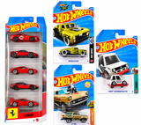 Hot Wheels Ferrari 5 Car Set, Erikenstein Rod, Lil Mad and Tooned Volkswagen Golf MK1,