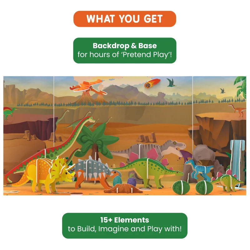 Skillmatics My World: Land of Dinosaurs STEM Building Toy