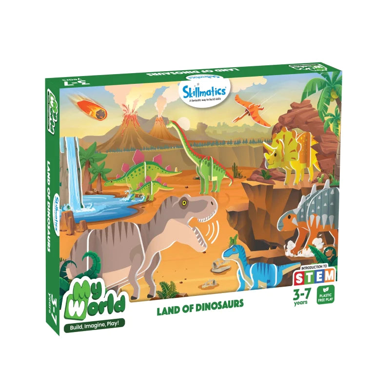 Skillmatics My World: Land of Dinosaurs STEM Building Toy