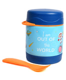 Youp Stainless Steel Insulated Blue Color Food Jar With Fork Blue - 325 ml