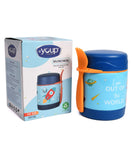 Youp Stainless Steel Insulated Blue Color Food Jar With Fork Blue - 325 ml