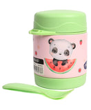 Youp Stainless Steel Insulated Food Jar With Fork Pink - 325 ml