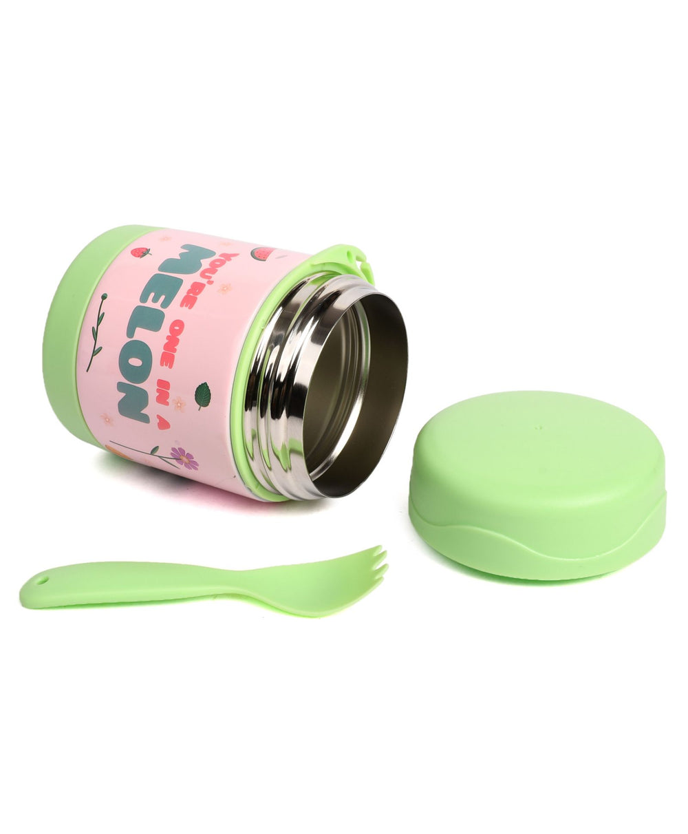 Youp Stainless Steel Insulated Food Jar With Fork Pink - 325 ml