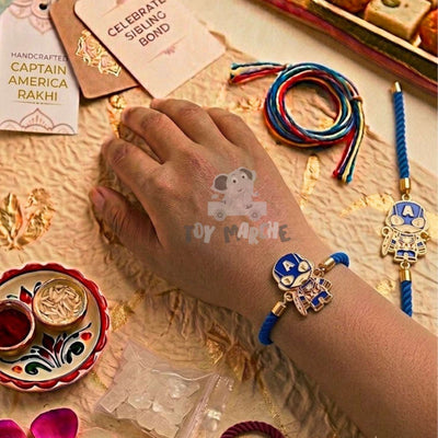 Superhero Character Theme Rakhi In A Box - Blue/White