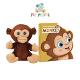 Mirada Monkey 25 cm Dark Brown And My First Shaped Board Book Monkey