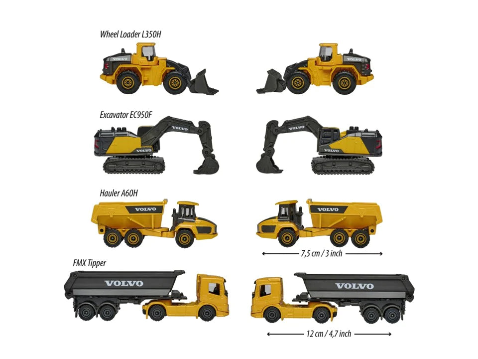 Majorette Construction Volvo 4 Car Giftpack