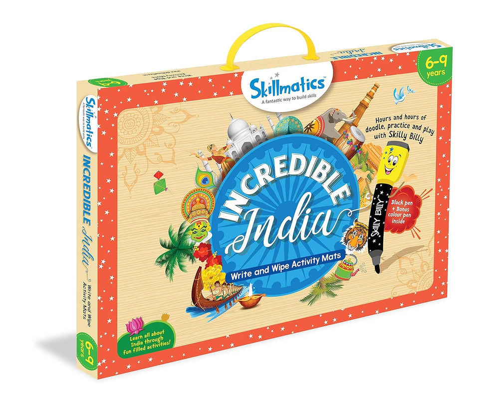 Skillmatics Incredible India Write And Wipe Activity Mats