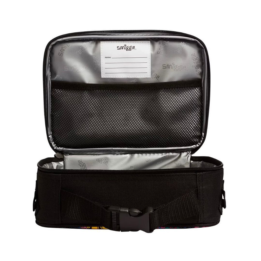 Smiggle Bright Side Square Id Attachable Lunch Box - Black