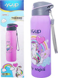 Youp Stainless steel insulated Unicorn kids sipper bottle GYPSY - 500 ml-Mauve