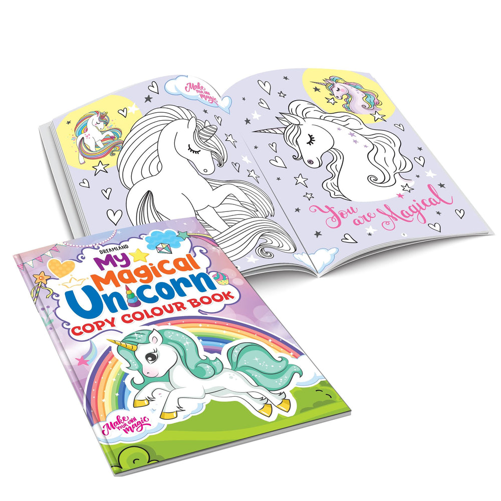 Dreamland My Unicorn Books Pack Unicorn Sticker and Activity Book, Copy Colour and Colouring Books