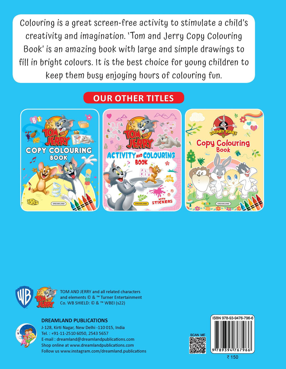 Tom and Jerry Copy Colouring Book