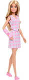 Barbie Fashionistas Doll #243 With Pink Arm Cast And Plaid Top And Skirt, Blonde