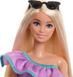Barbie Doll with Clothes and Accessories, Blond Hair and 3 Party-Themed Mix-and-Match Outfits Including Dresses, Purses and Heels