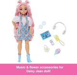 Barbie Dream Besties Doll and Accessories, Daisy Jean Posable Fashion Doll with Removable Fashions & Wavy Pink Hair