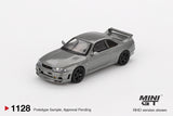 Mini GT 1128 NISSAN Skyline GT-R Dark Metal Gray (NISMO BCNR33 CRS Version)