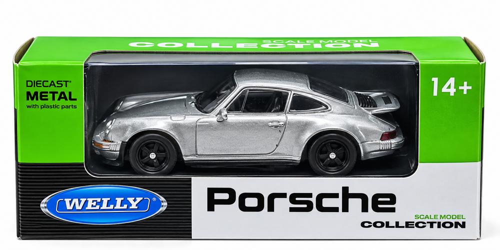Welly 1:64 Porsche 911 Turbo diecast model car in Silver - Toy Marche