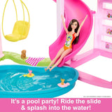 Barbie Dreamhouse, Pool Party Doll House With 75+ Pieces And 3-Story Slide, Barbie House Playset, Pet Elevator And Puppy Play Areas