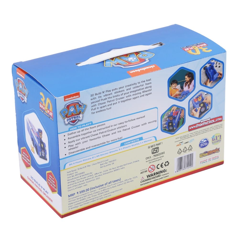 Paw Patrol 3D Build N’ Play – Chase Patrol Cruiser