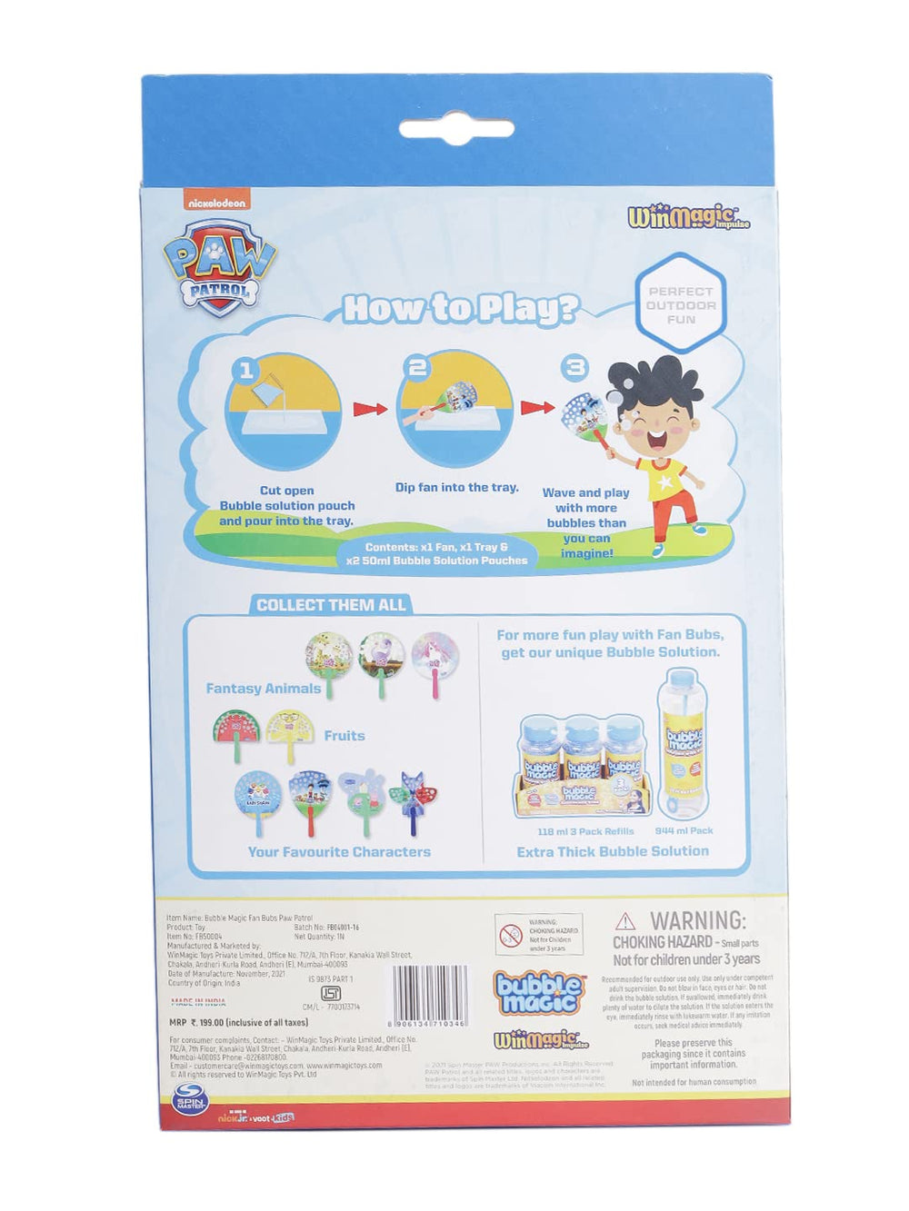 Bubble Magic Fan Bubs Paw Patrol