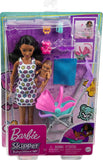 Barbie Skipper Babysitters, Inc. Playset with Babysitter Doll (Curly Brunette Hair), Stroller, Baby Doll & 5 Accessories