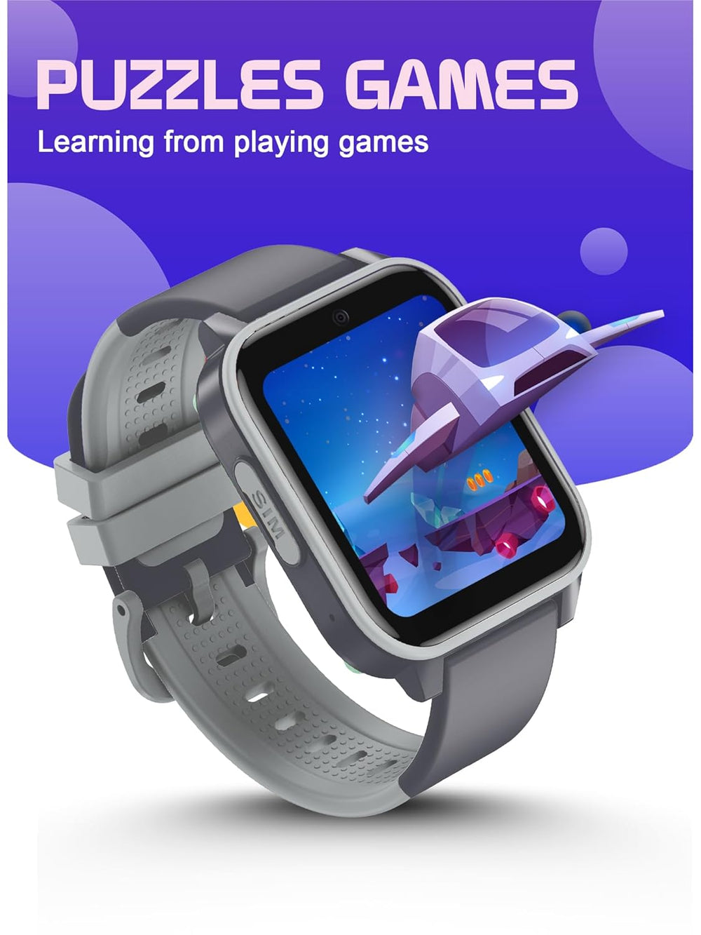 Spiky GNOME 4g Video & Voice Calling Smartwatch Black