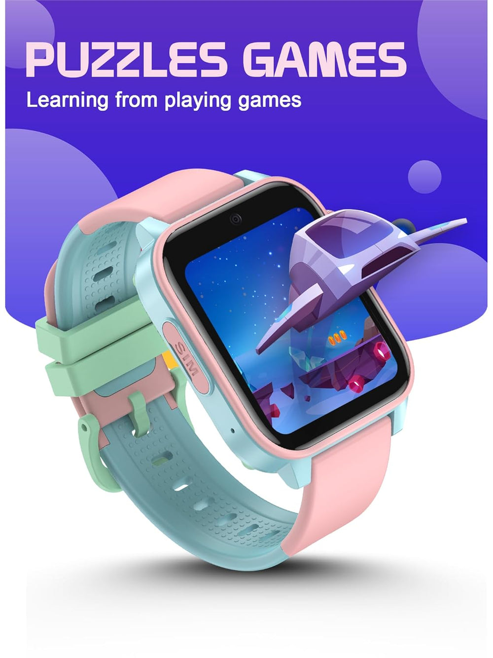 Spiky GNOME 4g Video & Voice Calling Smartwatch Pink
