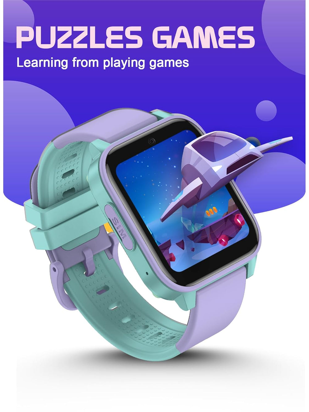 Spiky GNOME 4g Video & Voice Calling Smartwatch Purple