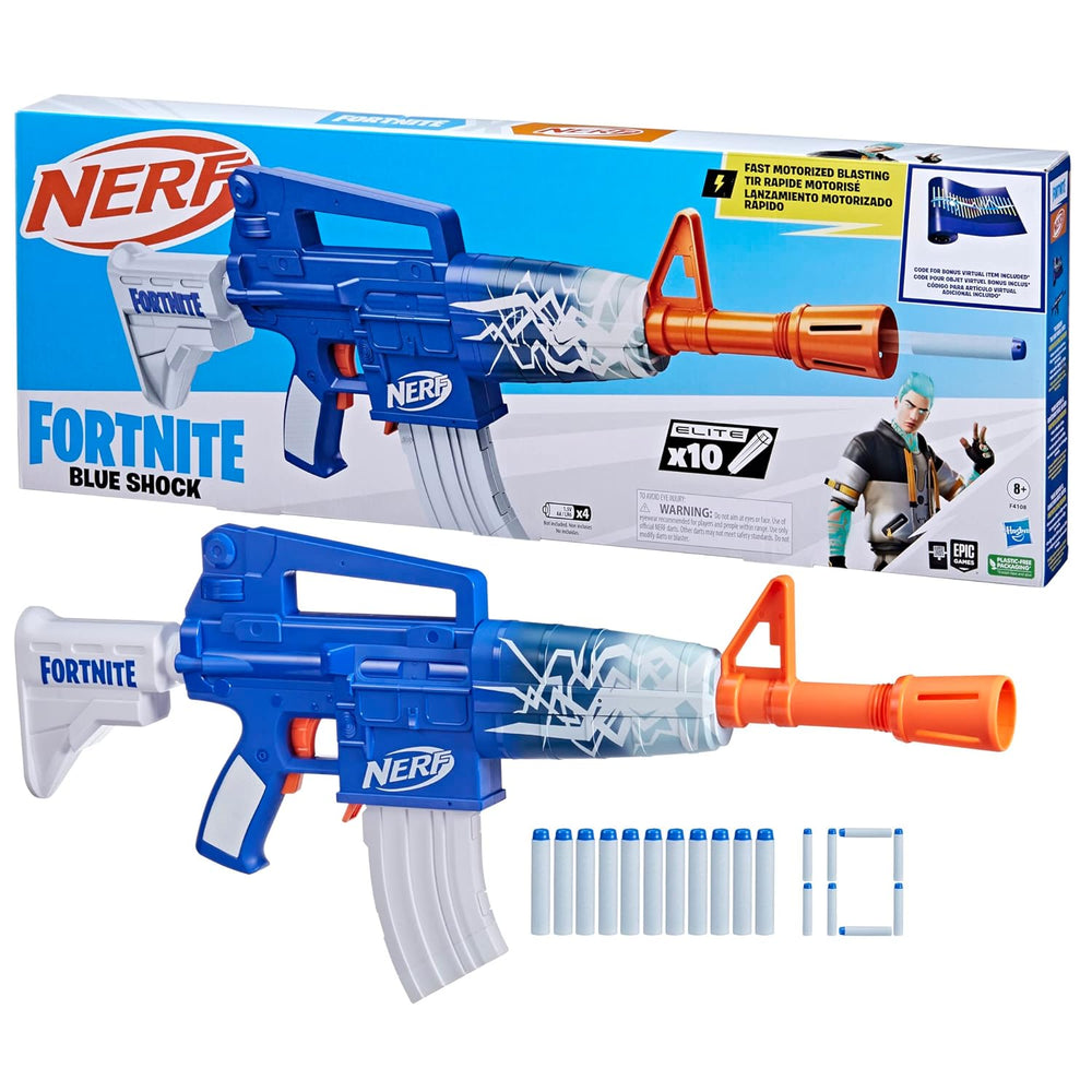 Hasbro Nerf Fortnite Blue Shock - Fast Motorized Blasting