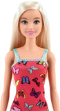 Barbie Doll With Colorful Butterfly And Barbie Logo Print Dress & Strappy Heels
