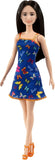 Barbie Doll With Blue Butterfly And Barbie Logo Print Dress & Strappy Heels
