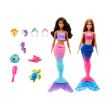 Barbie Mermaid Set With 2 Brunette Dolls, 4 Sea Pet Toys & Accessories