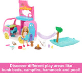 Barbie Chelsea 2-in-1 Camper Playset With Chelsea Small Doll, 2 Pets & 15 Accessories