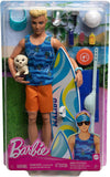 Barbie Ken Doll With Surfboard, Poseable Blonde Barbie Ken Beach Doll