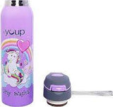 Youp Stainless steel insulated Unicorn kids sipper bottle GYPSY - 500 ml-Mauve