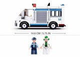 Sluban Model Bricks Police Escort Vehicle With A Police, Thief & Police Dog Mini Toy