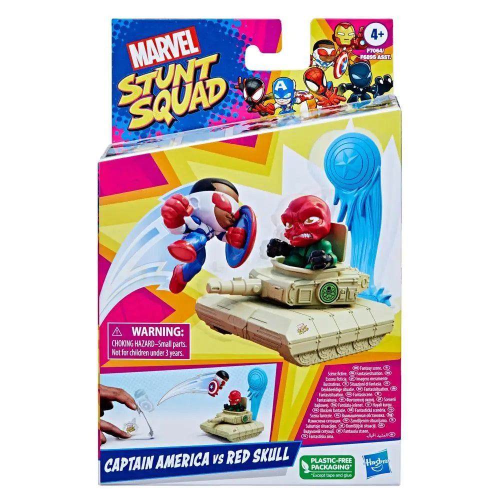 Hasbro Marvel Stunt Squad Captain America vs. Red Skull Playset with Action Figures (1.5”)