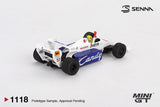 Mini GT 1118 Toleman TG184 #19 Ayrton Senna 1984 Monaco Grand Prix 2nd Place