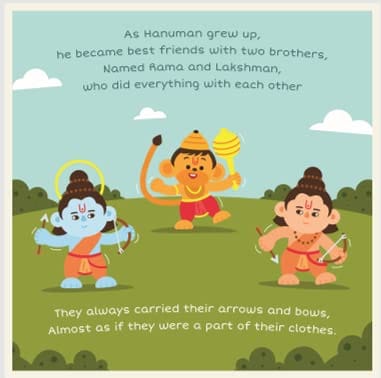 Hanuman and His Hidden Powers illustrated story book for kids