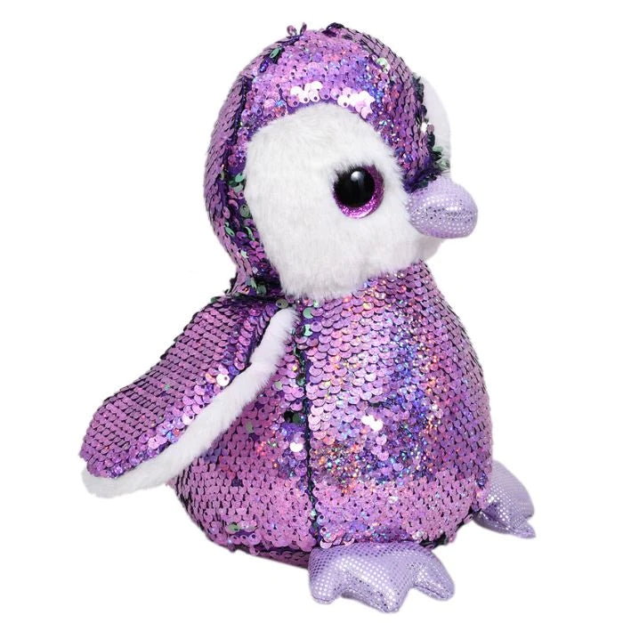 Mirada Purple Sequin Cute Plush Penguin With Glitter Eye