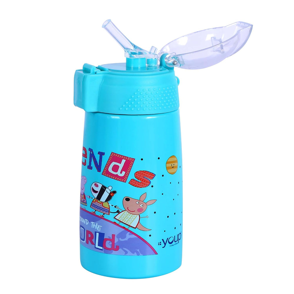 YOUP Stainless Steel Peppa Pig Insulated Double Wall Sipper Bottle Zesty - 300 ml
