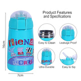 YOUP Stainless Steel Peppa Pig Insulated Double Wall Sipper Bottle Zesty - 300 ml