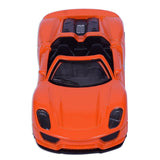 Road Burner Diecast Metal Racers Pull back Orange Convertible Car