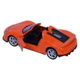 Road Burner Diecast Metal Racers Pull back Orange Convertible Car
