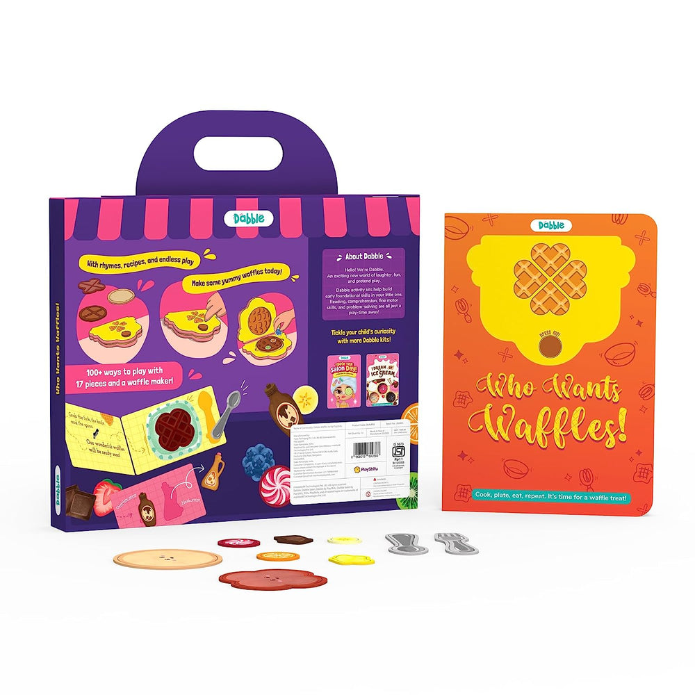 Dabble Who Wants Waffles - Pretend Play Waffle Kit For Little Chefs