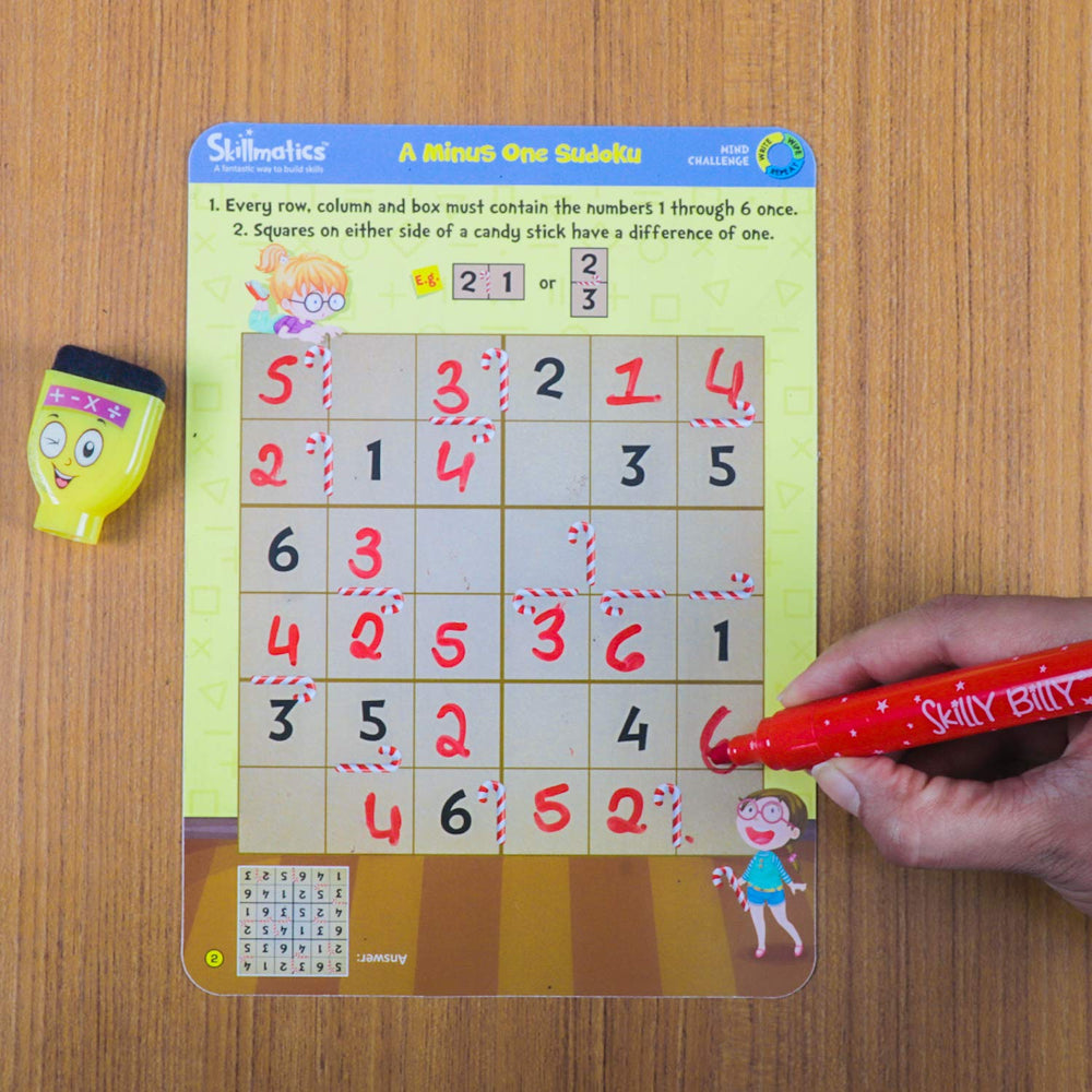 Skillmatics Mind Challenge - Write And Wipe Activity Mats