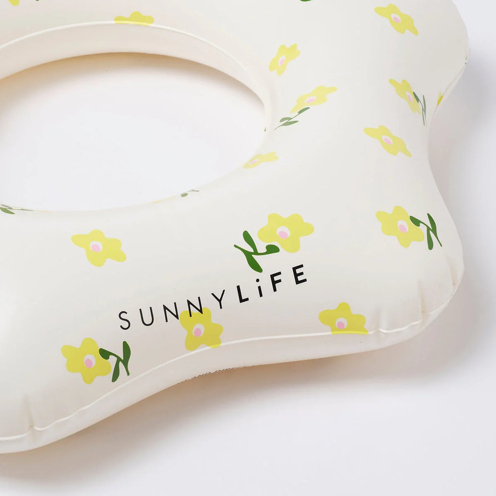 SUNNYLiFE Sunflower Print Inflatable Kiddy Pool Ring Mima the Fairy Lemon