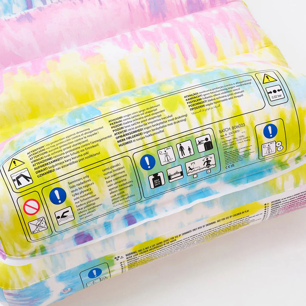 SUNNYLiFE Tie Dye Color Lilo Lounger Sorbet