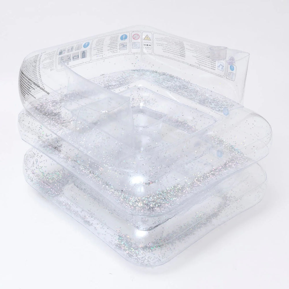 SUNNYLiFE Transparent Color Inflatable Glitter Lilo Chair