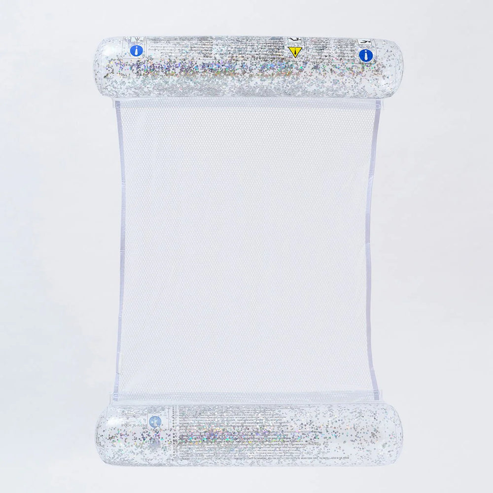 SUNNYLiFE Transparent Inflatable Bolster Hammock Float Glitter