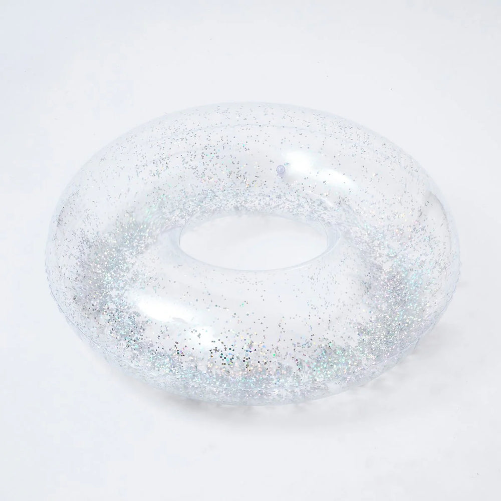 SUNNYLiFE Transparent Inflatable Pool Ring Glitter